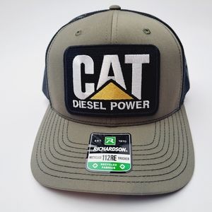 CAT Richardson 112 Trucker Mesh Snapback Hat Cap Loden & Black Embroidere…
